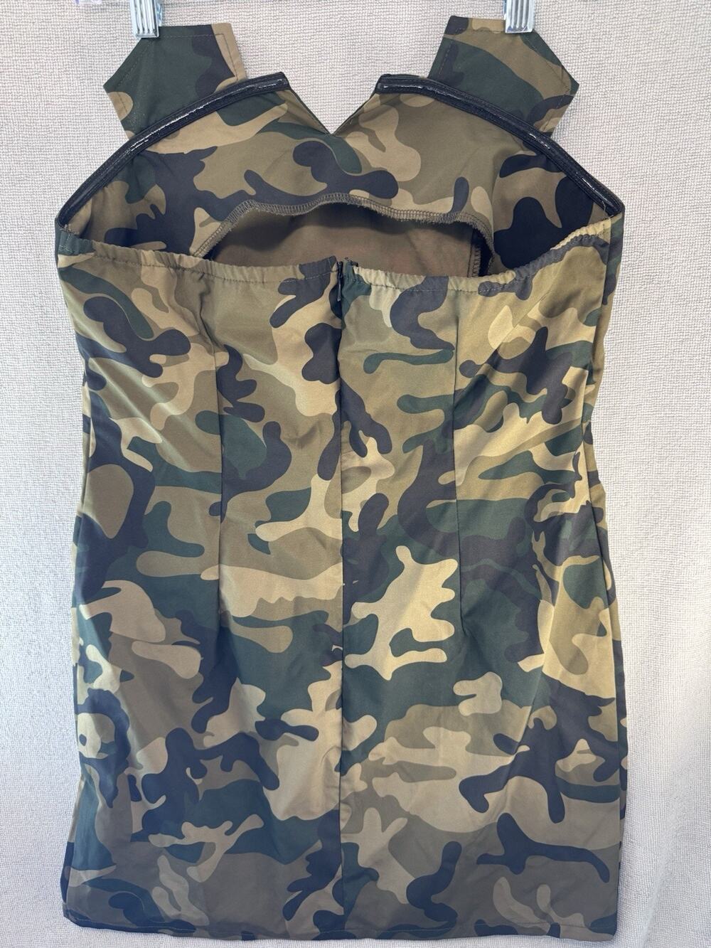 SHEIN Women Camouflage Strapless Bodycon Mini Dress Size Large NWT Zip Front